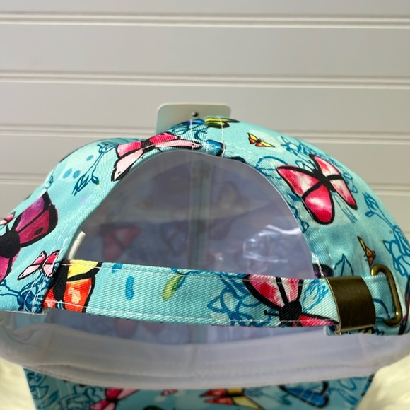 Butterfly 🦋 Turquoise with Multicolored Butterflies Baseball Cap - Picture 6 of 12